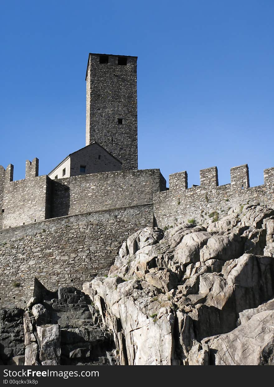 Ancient fortifications in Bellinzona, Switzerland