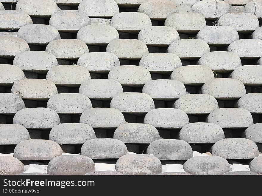 Landscape photo of a concrete retaining wall. Landscape photo of a concrete retaining wall