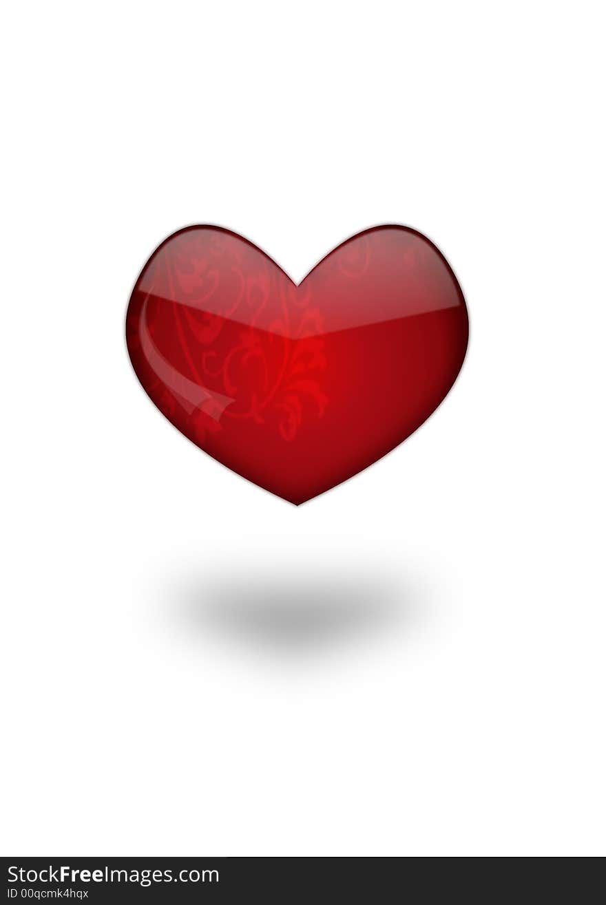 Abstract valentine background with big red Glass heart. Abstract valentine background with big red Glass heart