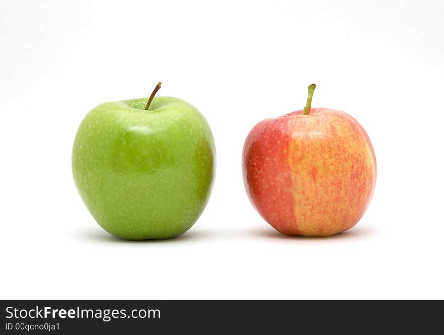 Fresh apples isolated on white