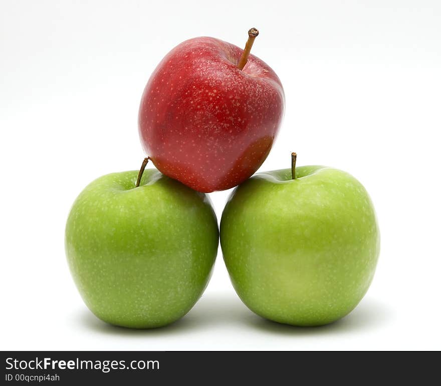 Fresh apples isolated on white