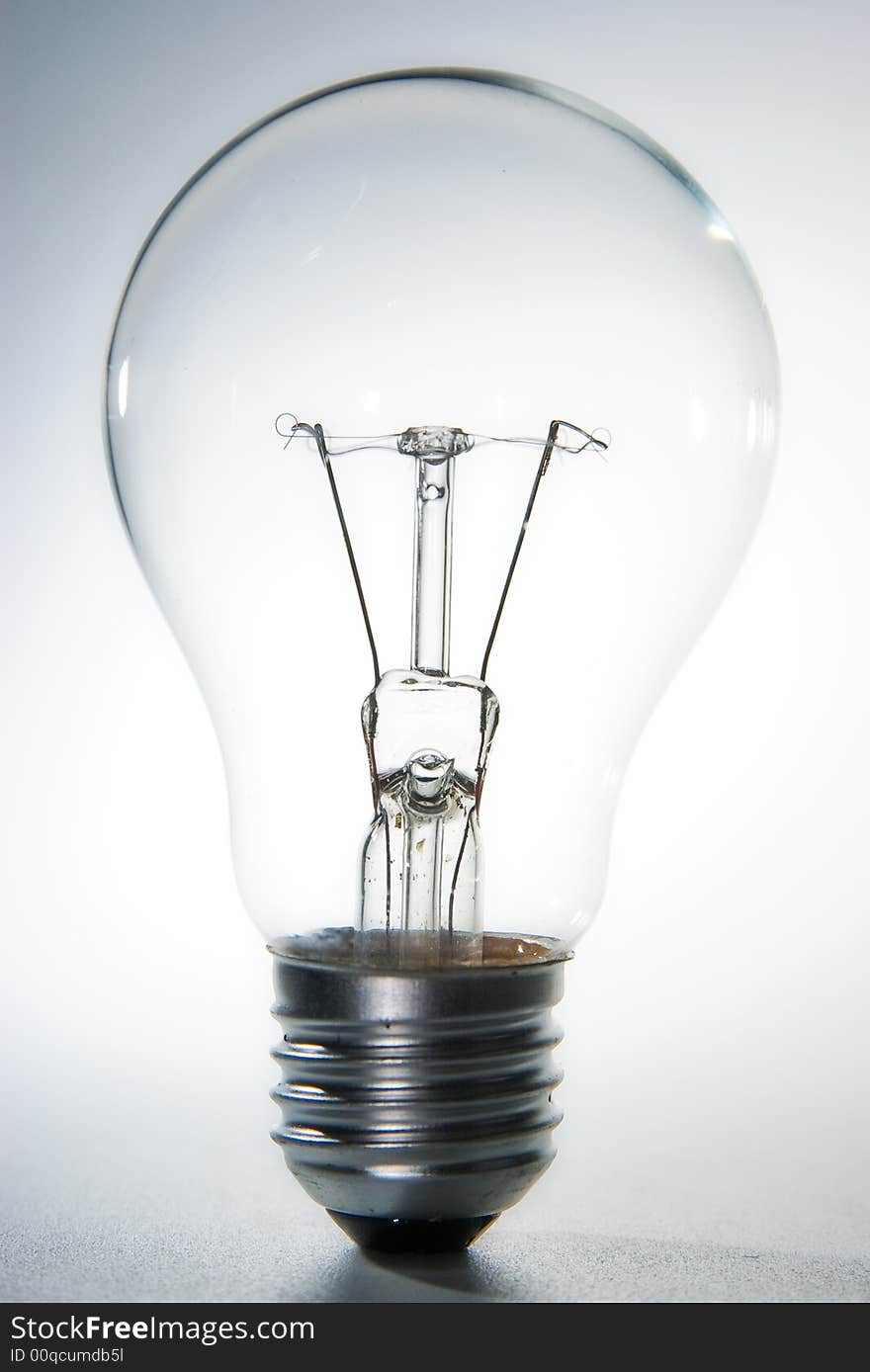 One bulb on white background