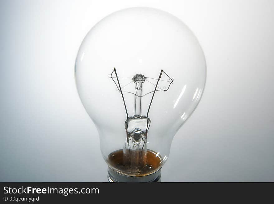 One bulb on white background