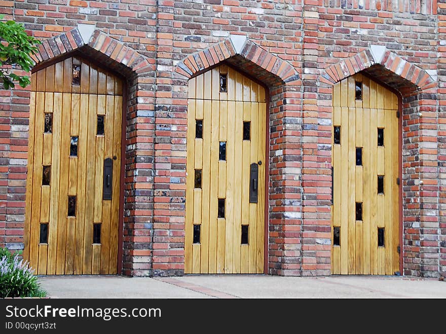 Three Wooden Doors