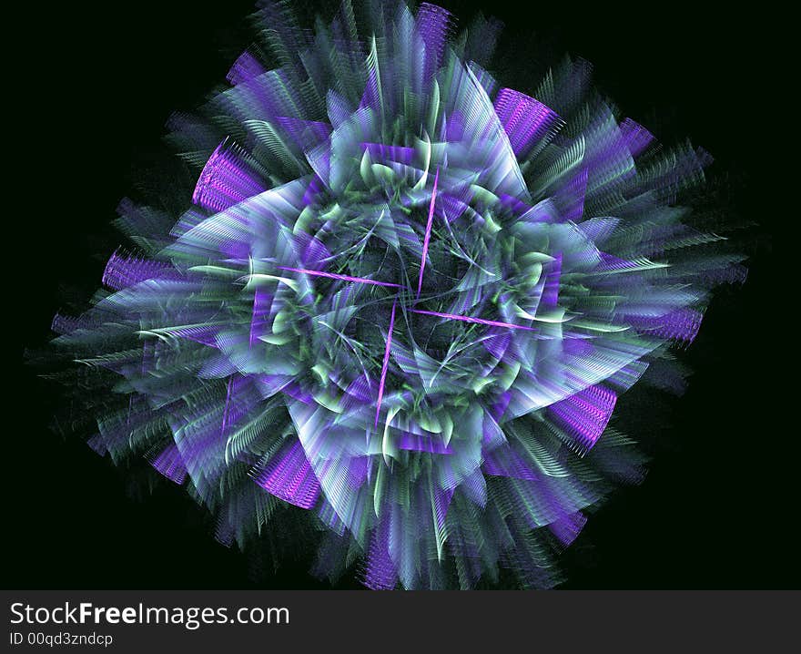 An abstract flower design exploding out of a center and giving the appearance of being made of tulle fabric. This sits on a black background and can be anything. An abstract flower design exploding out of a center and giving the appearance of being made of tulle fabric. This sits on a black background and can be anything.