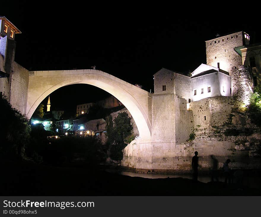 Old Great historic bridge in town Mostar in Bisnia and Herzegovina. Old Great historic bridge in town Mostar in Bisnia and Herzegovina