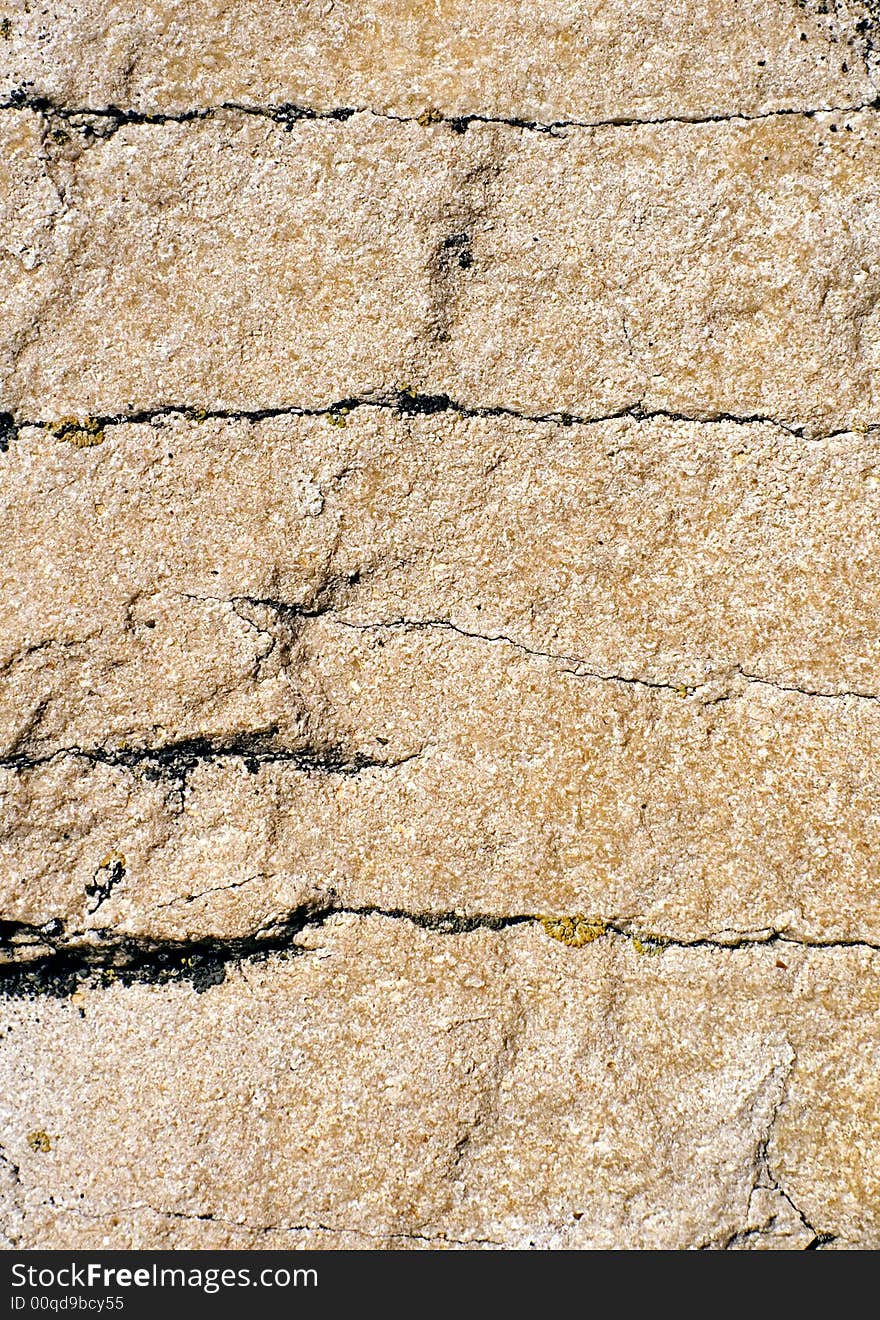 Natural limestone surface with horizontal cracks. Natural limestone surface with horizontal cracks