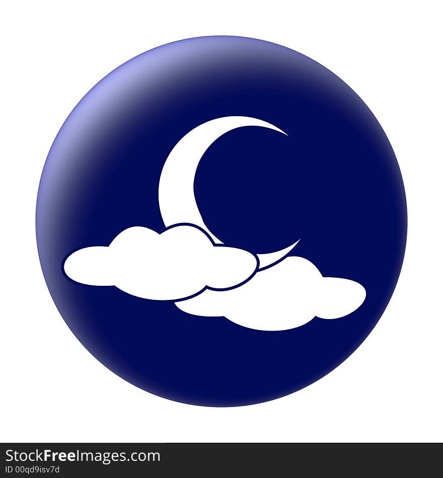 Weather button - clouds and moon