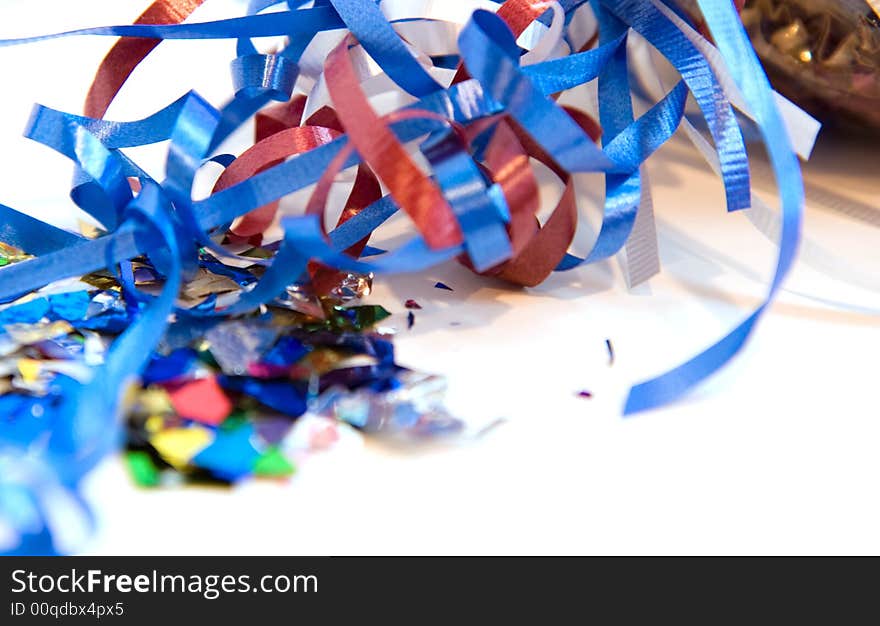 Multicolored confetti, isolated on white