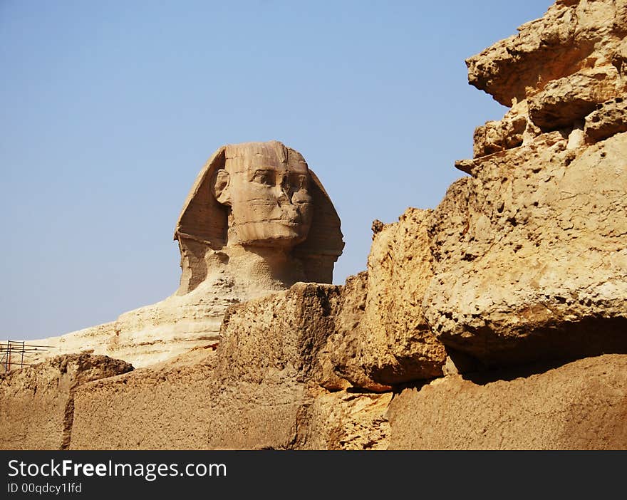 Ancient egyptian Sphinx of Giza. Ancient egyptian Sphinx of Giza