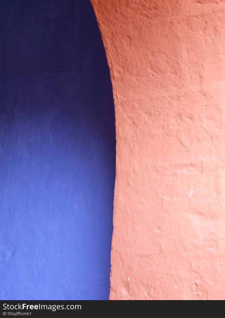 Terracotta on Blue