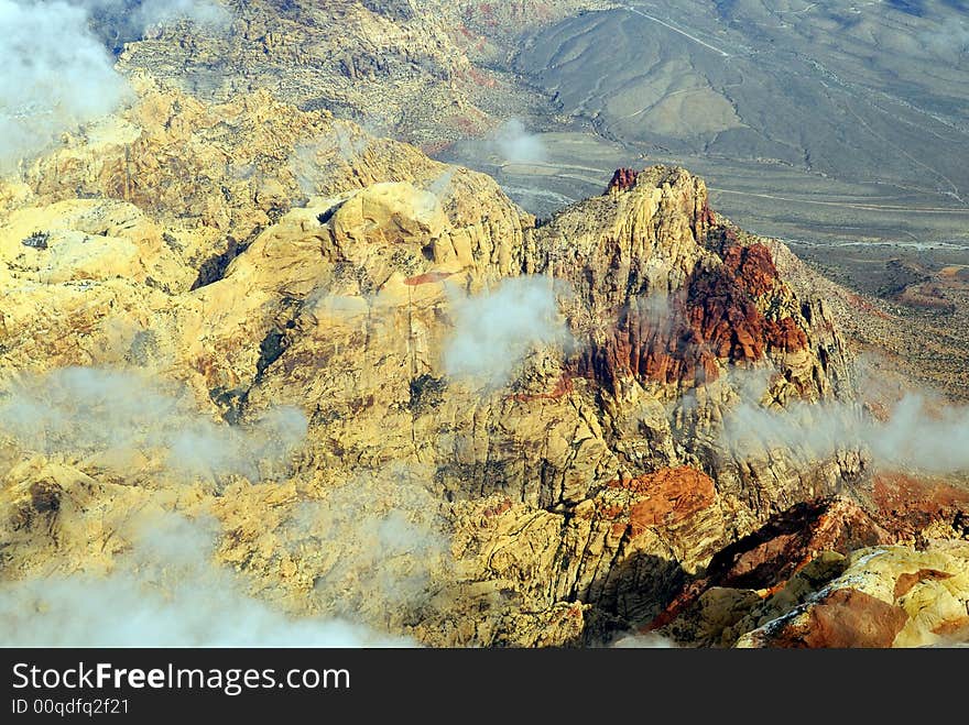 Aerial View of Red Rock Canyon near Las Vegas. Aerial View of Red Rock Canyon near Las Vegas