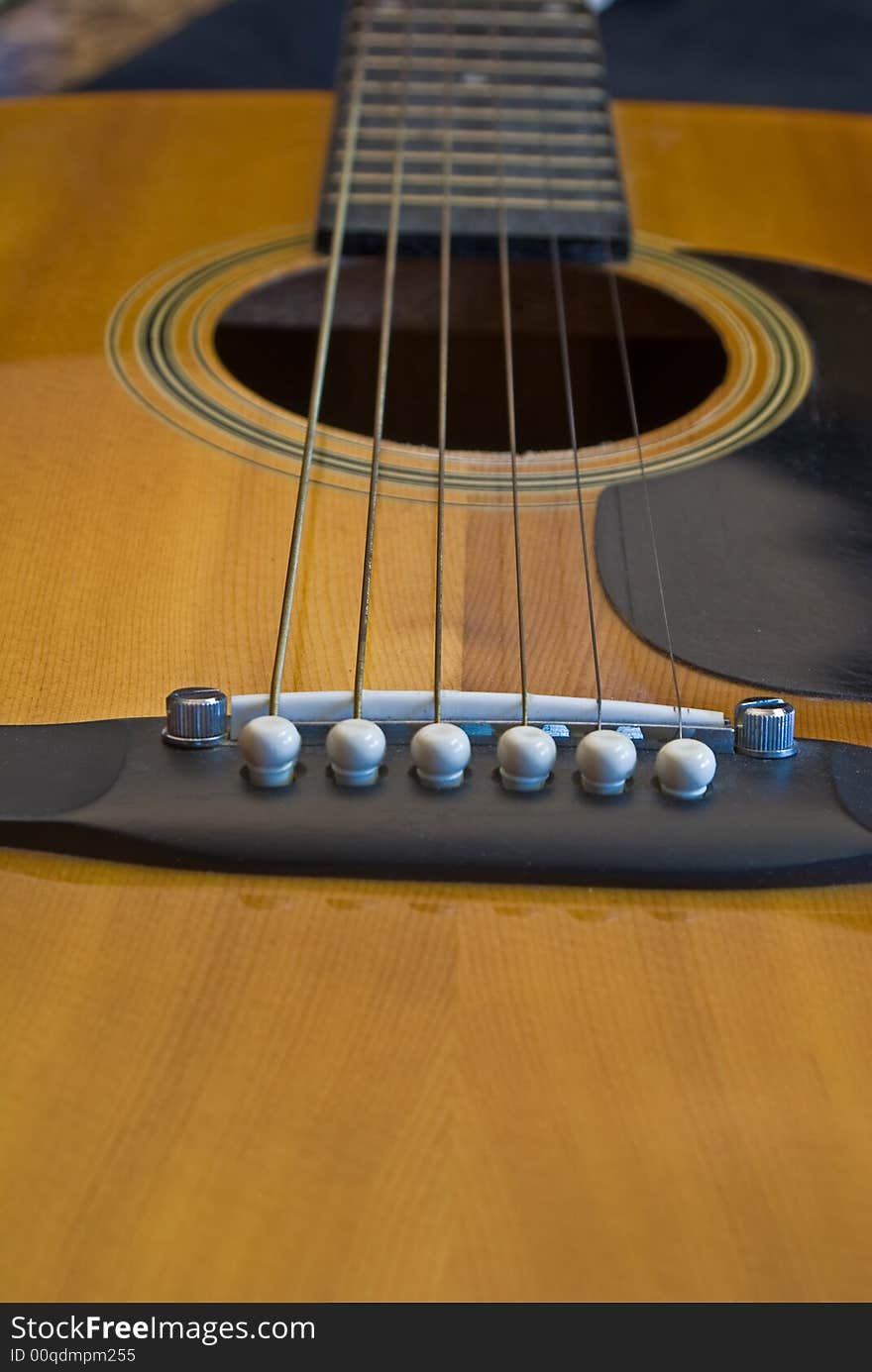 A shot up the neck of a guitar. A shot up the neck of a guitar.