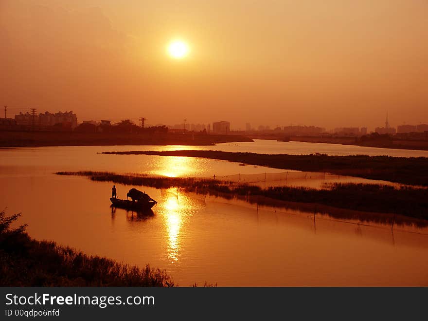 River grid of foshan,guangdong,china,asia. River grid of foshan,guangdong,china,asia