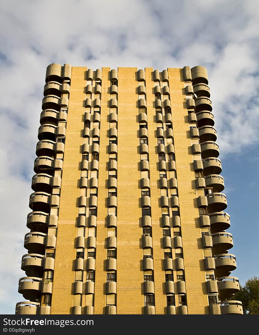 Building facade full of mid-class apartments. Building facade full of mid-class apartments