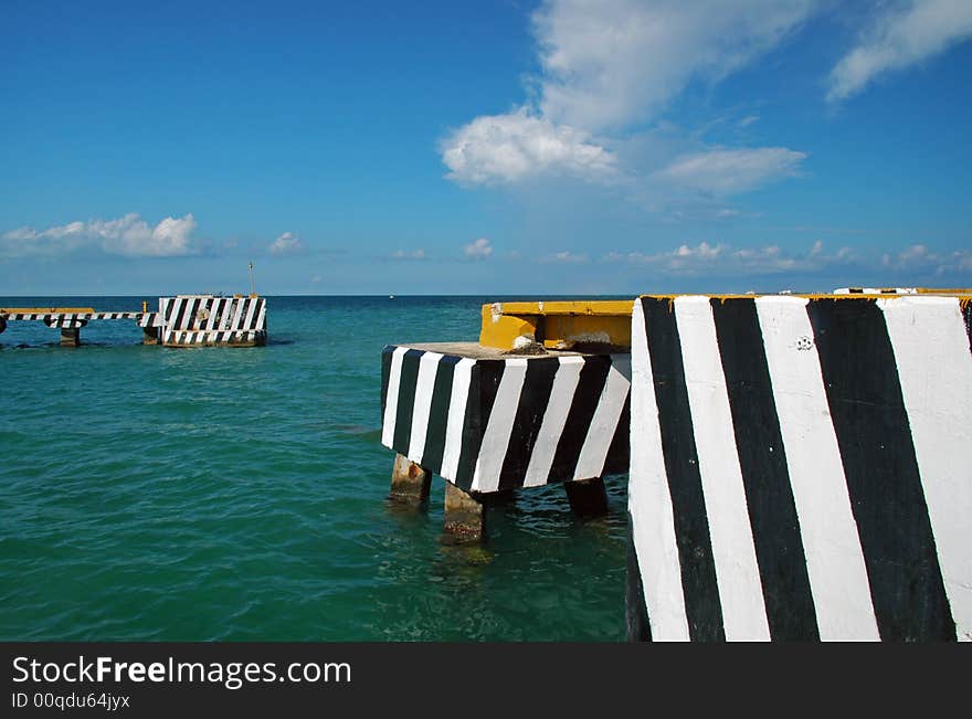 Industrial Pier Blocks in the Caribbean. Industrial Pier Blocks in the Caribbean