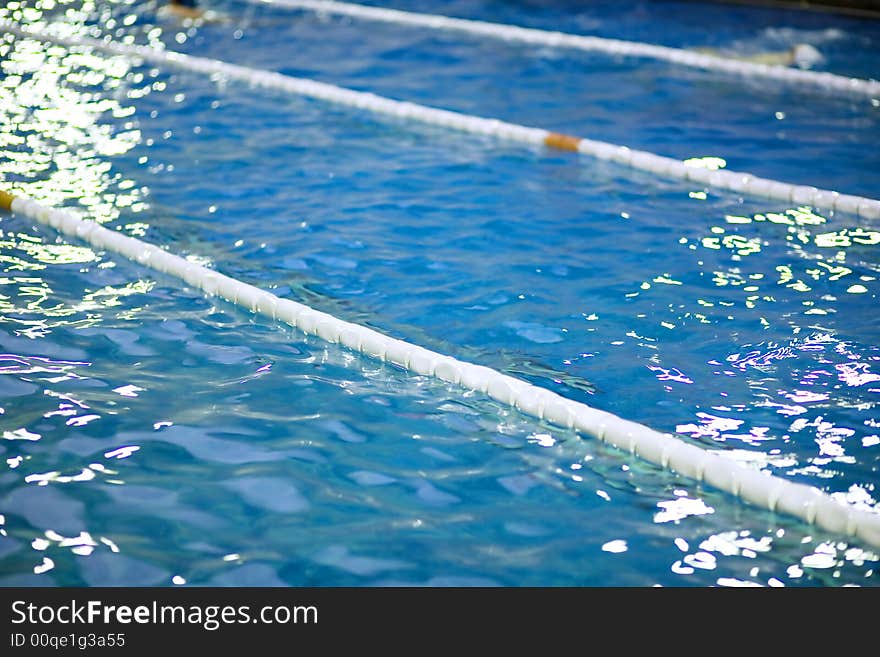 Blue water in the swimming pool