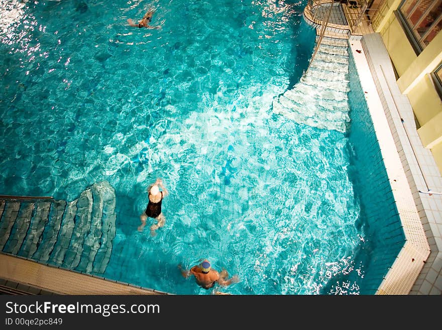 Morning swim in the public baths