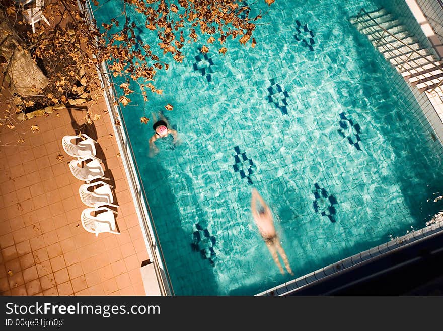 Morning swim in the public baths