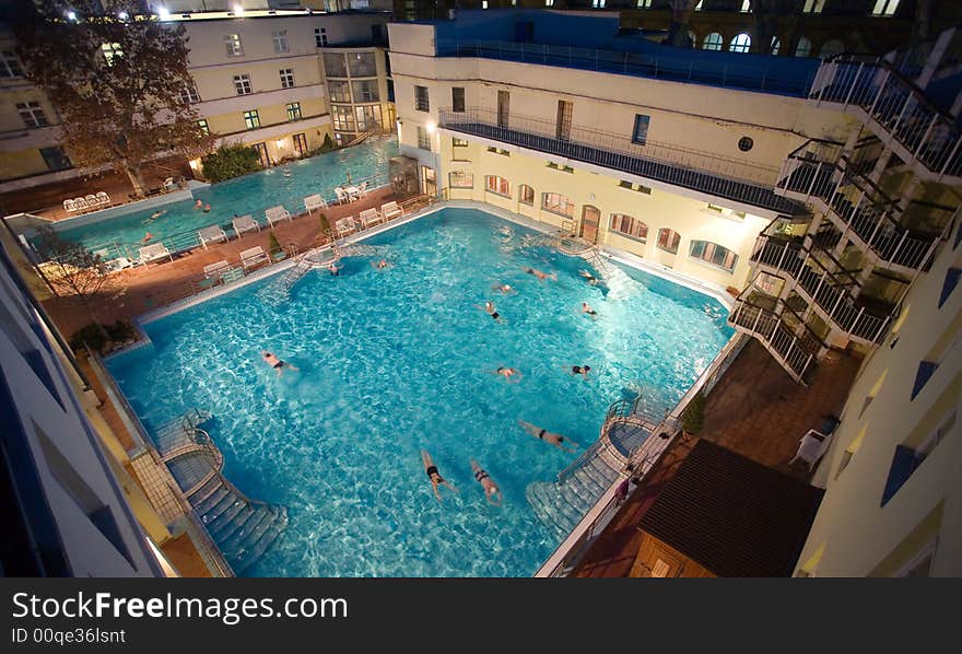 Morning swim in the public baths