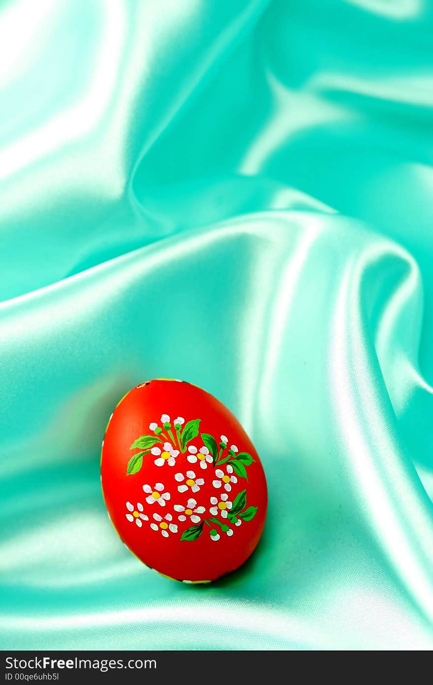 Easter Egg - Red on Turquoise