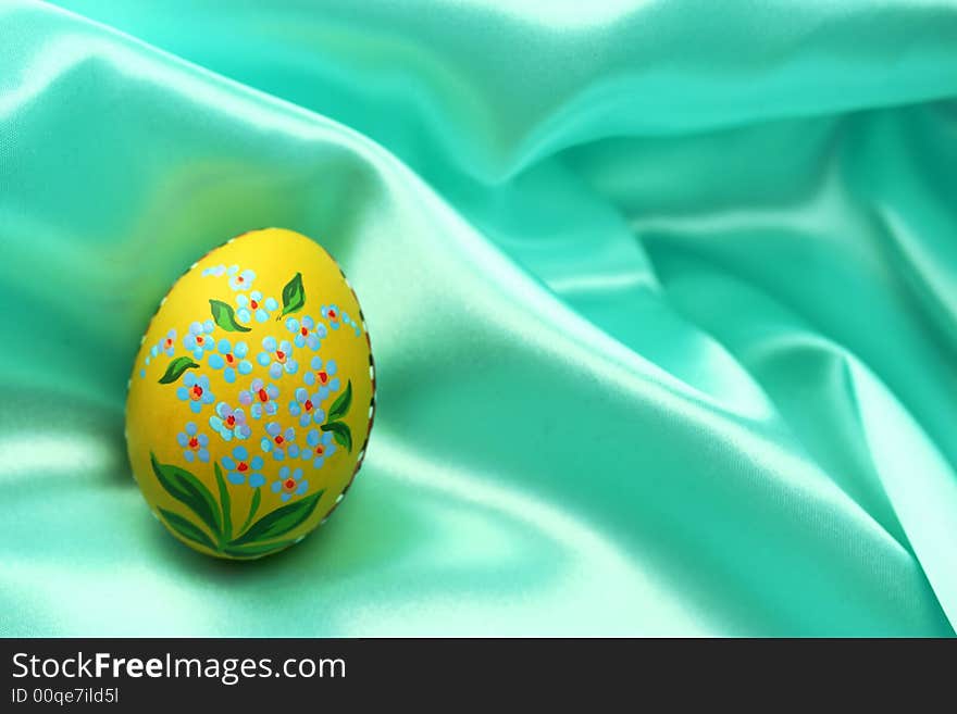 Easter Egg - Yellow on Turquoise