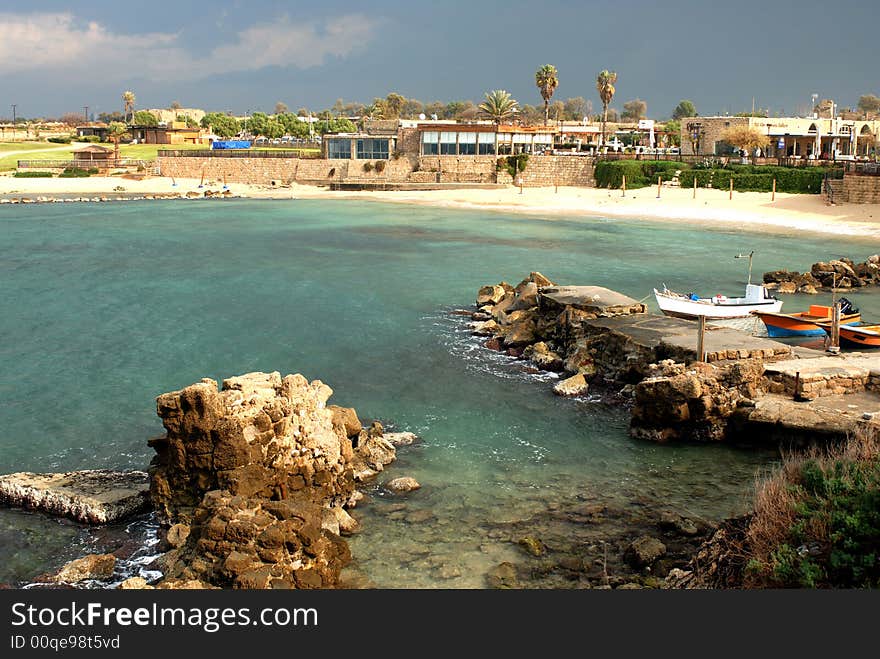 Roms harbor of Kejsaria, western Israel. Roms harbor of Kejsaria, western Israel