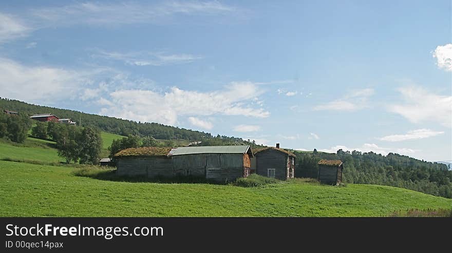 Old farmhouses in central Norway. Old farmhouses in central Norway