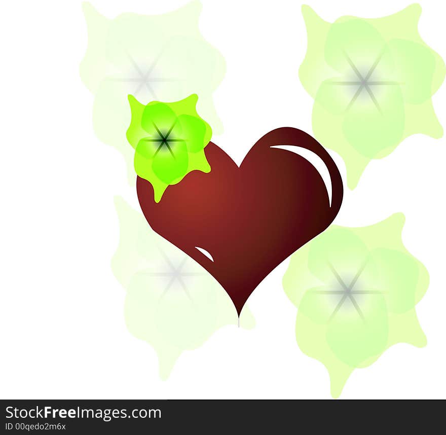 Heart with flowers