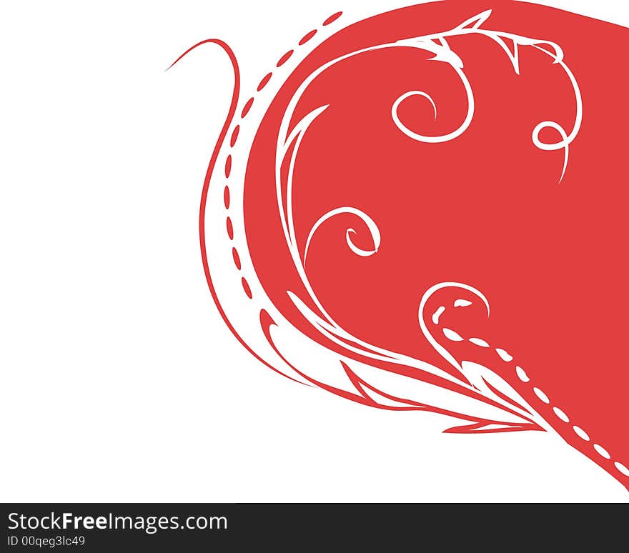 Computer generated illustration with red heart. Computer generated illustration with red heart