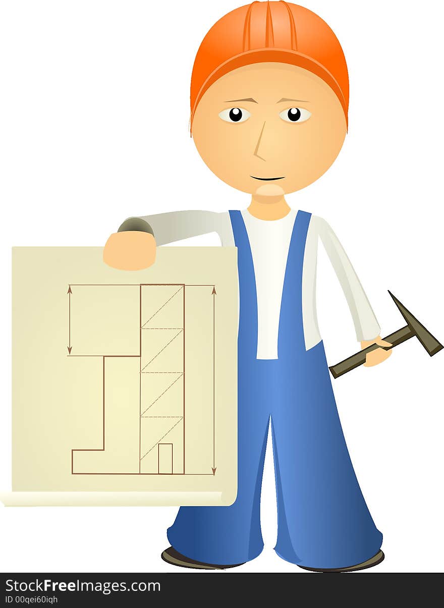 Illustration of worker with draft