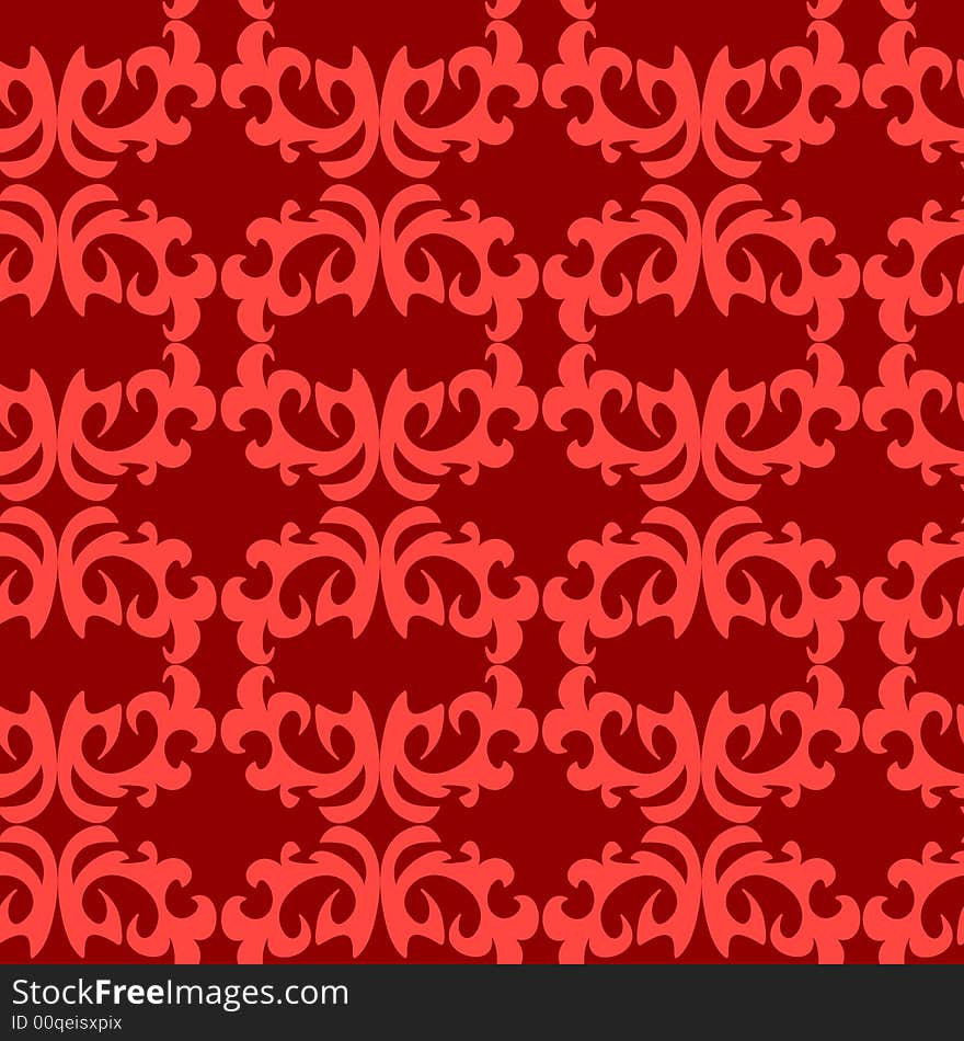 Seamless red ornament vector pattern. Seamless red ornament vector pattern