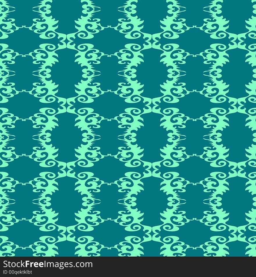 Seamless green ornament vector pattern. Seamless green ornament vector pattern