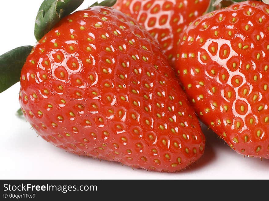 Macro shot of the tasty strawberries