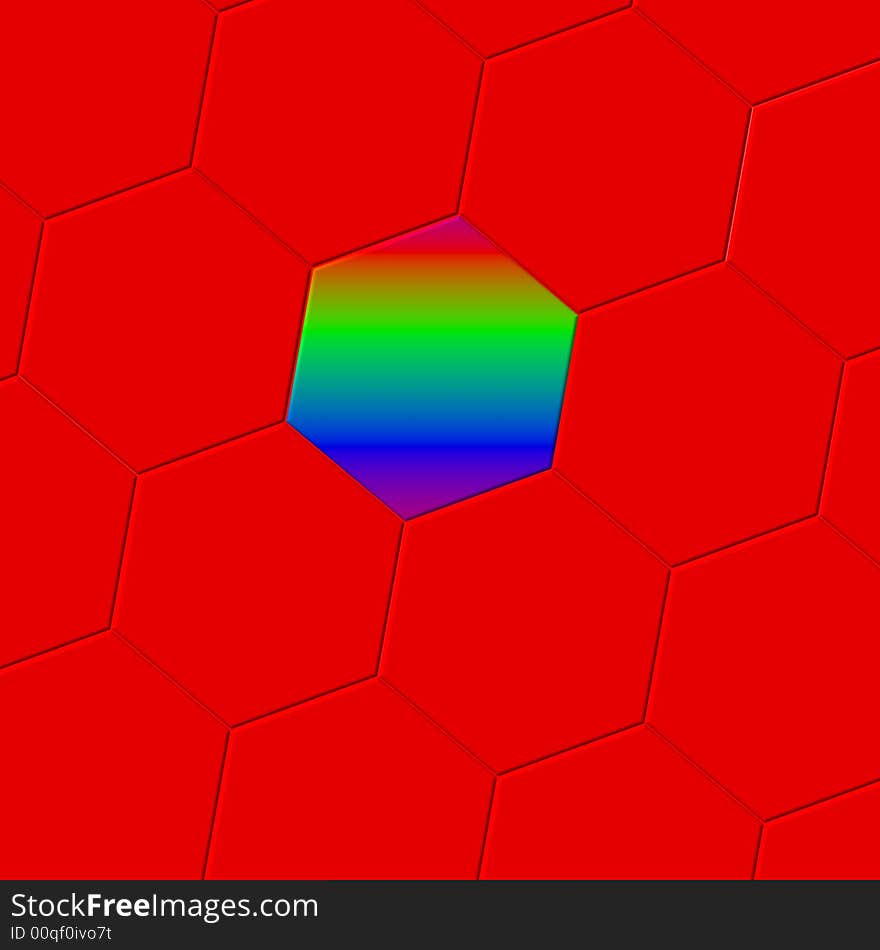 Hexagon virus - computer generated image