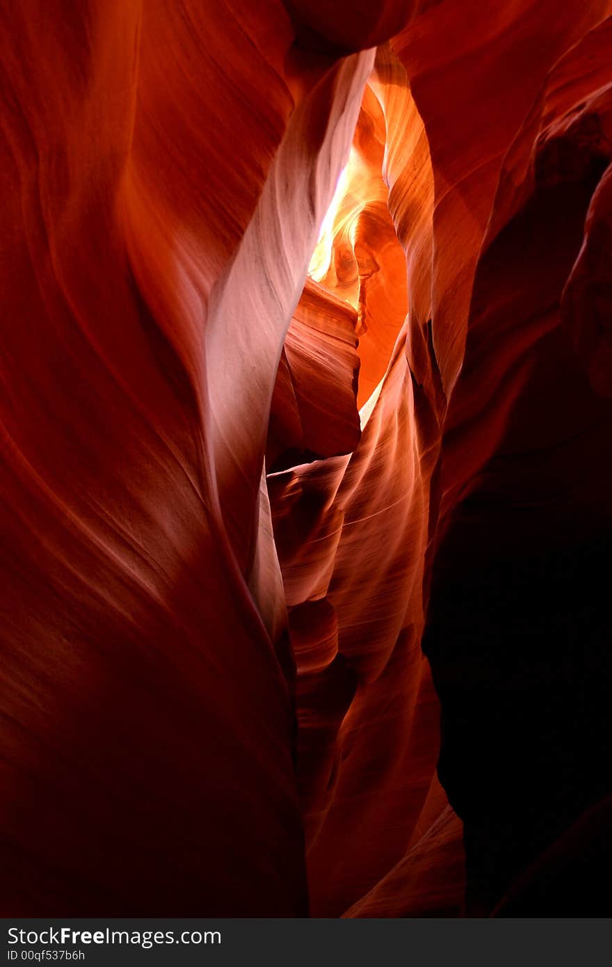 Slot canyon created by flowing water. Slot canyon created by flowing water