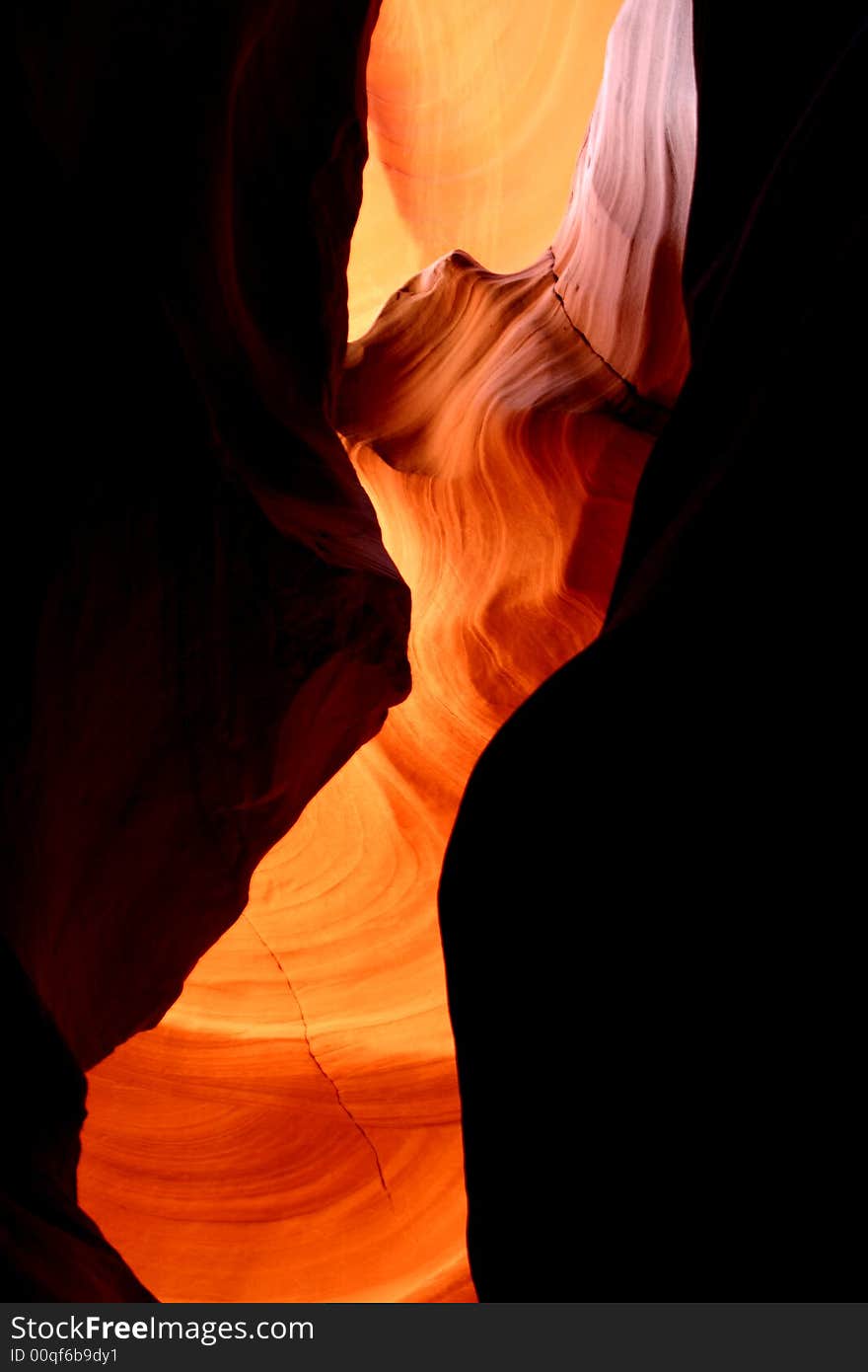 Slot canyon created by flowing water. Slot canyon created by flowing water