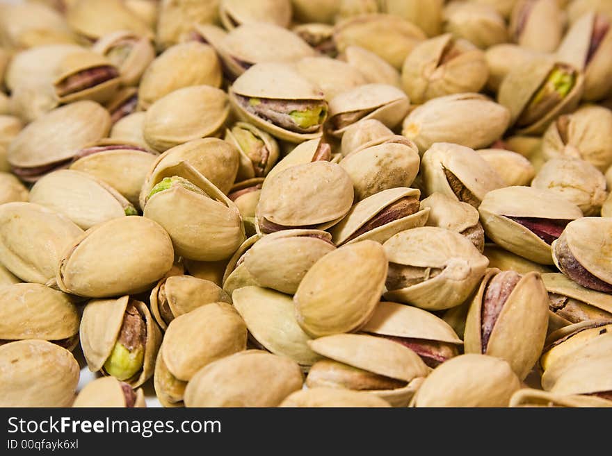 Macro shot of salty pistachios. Macro shot of salty pistachios