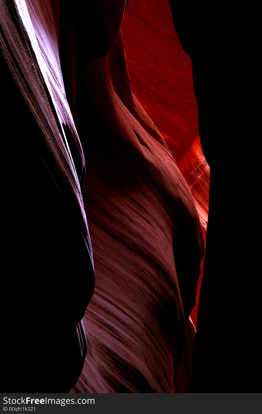 Slot canyon created by flowing water. Slot canyon created by flowing water