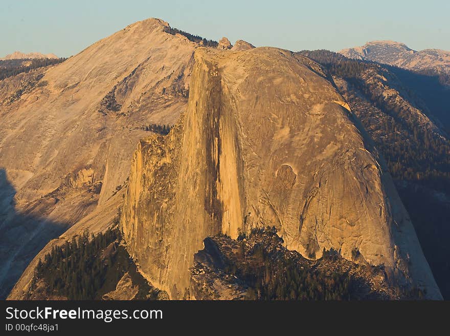 Scenic view of Half Dome in Yosemite, California, from Sentinel Dome. Scenic view of Half Dome in Yosemite, California, from Sentinel Dome