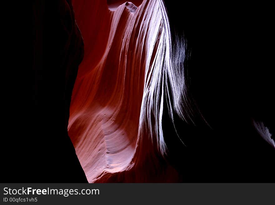 Slot canyon created by flowing water. Slot canyon created by flowing water