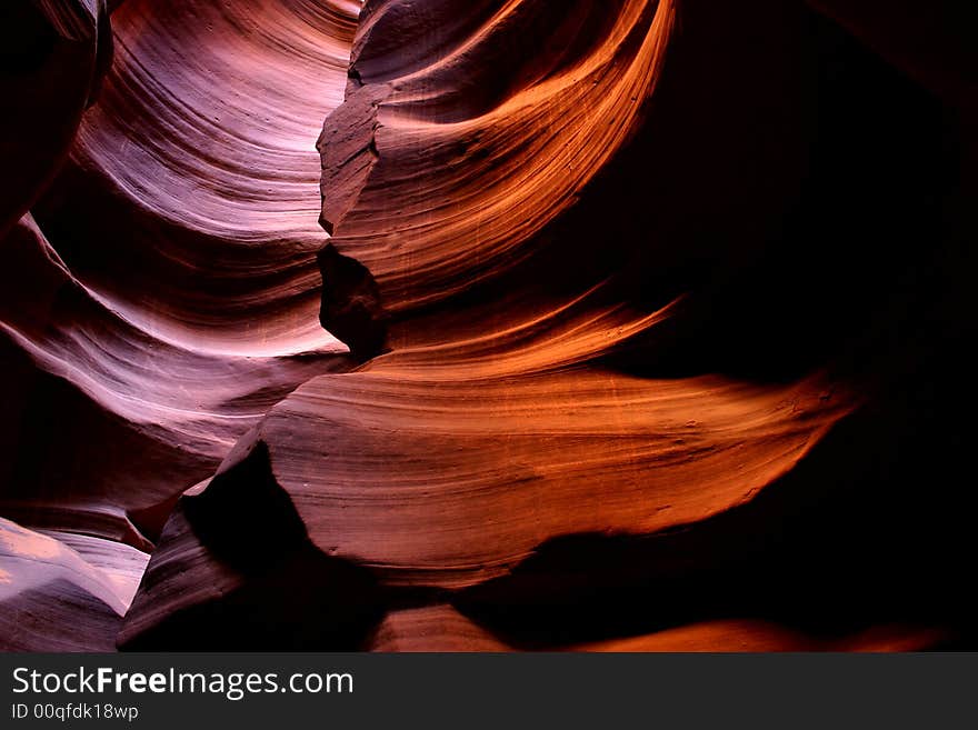 Slot canyon created by flowing water. Slot canyon created by flowing water