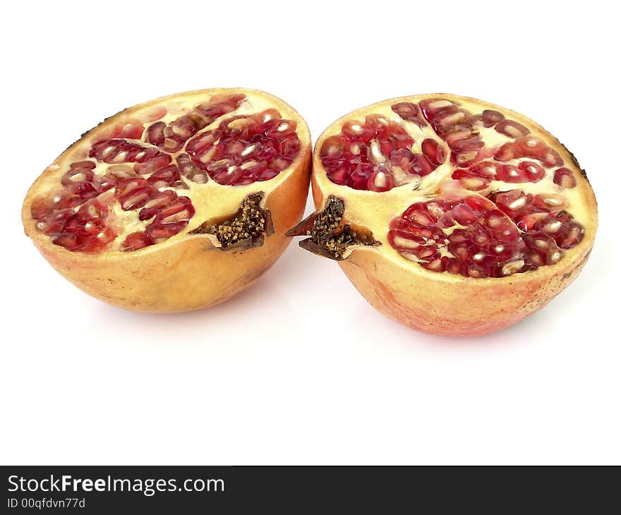 One pomegranate with white background