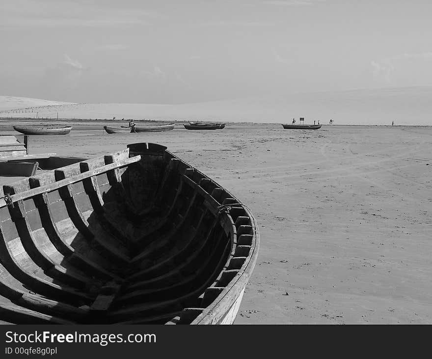 Boats at Jericoacoara Beach - Brazil. Boats at Jericoacoara Beach - Brazil