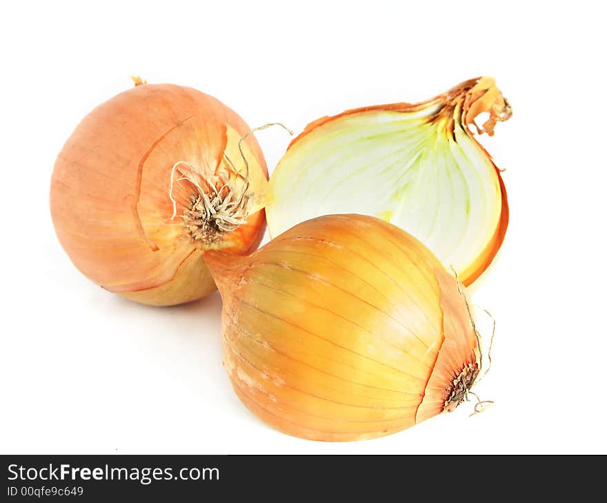 Yellow bulb on white background