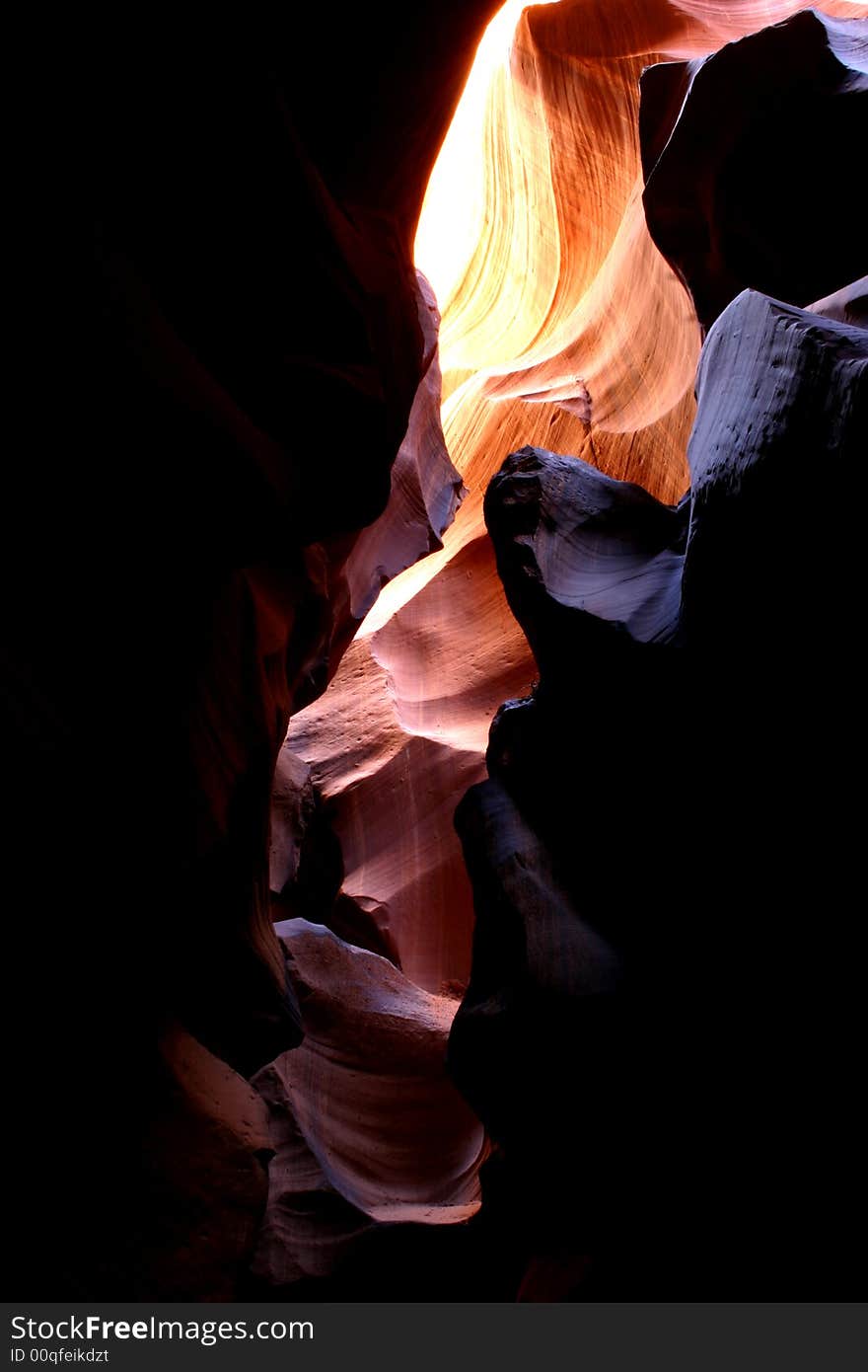 Slot canyon created by flowing water. Slot canyon created by flowing water