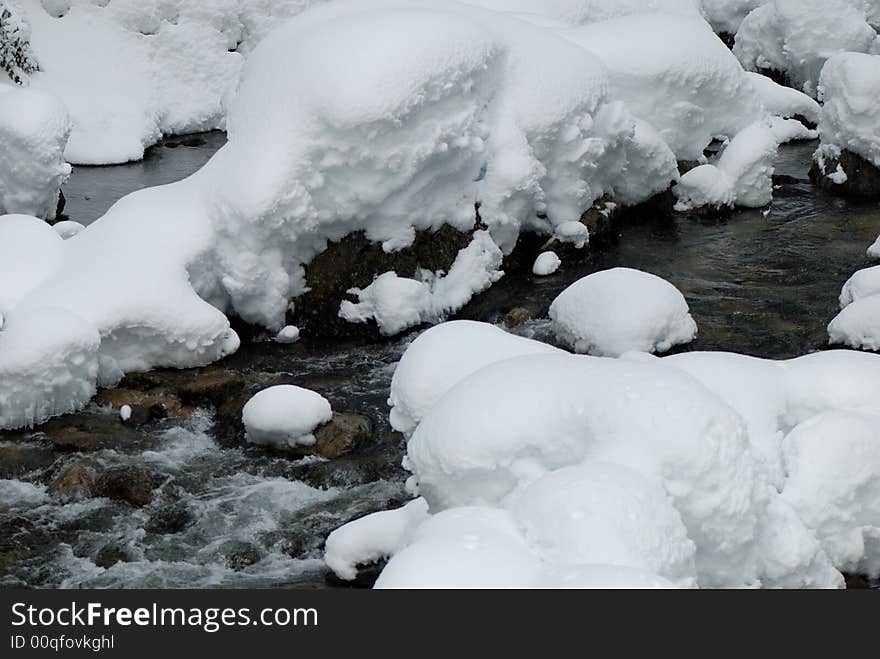 Creek with snow