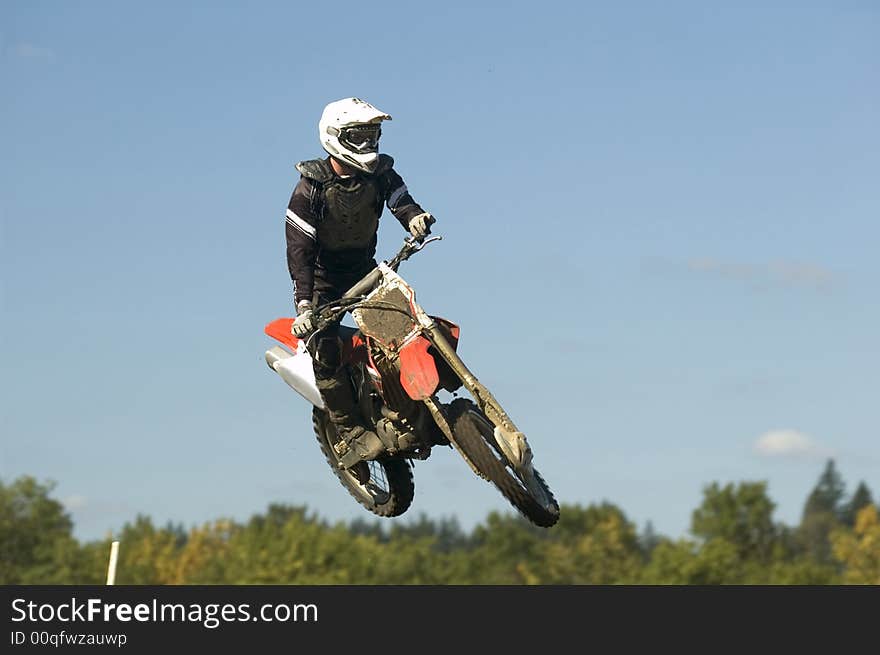 Having fun on a motocross track. Having fun on a motocross track