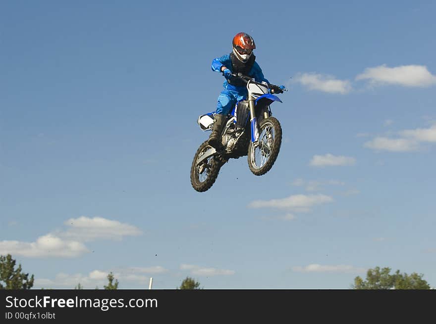 Having fun on a motocross track. Having fun on a motocross track