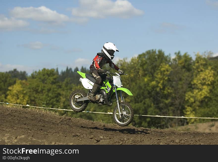 Having fun on a motocross track. Having fun on a motocross track